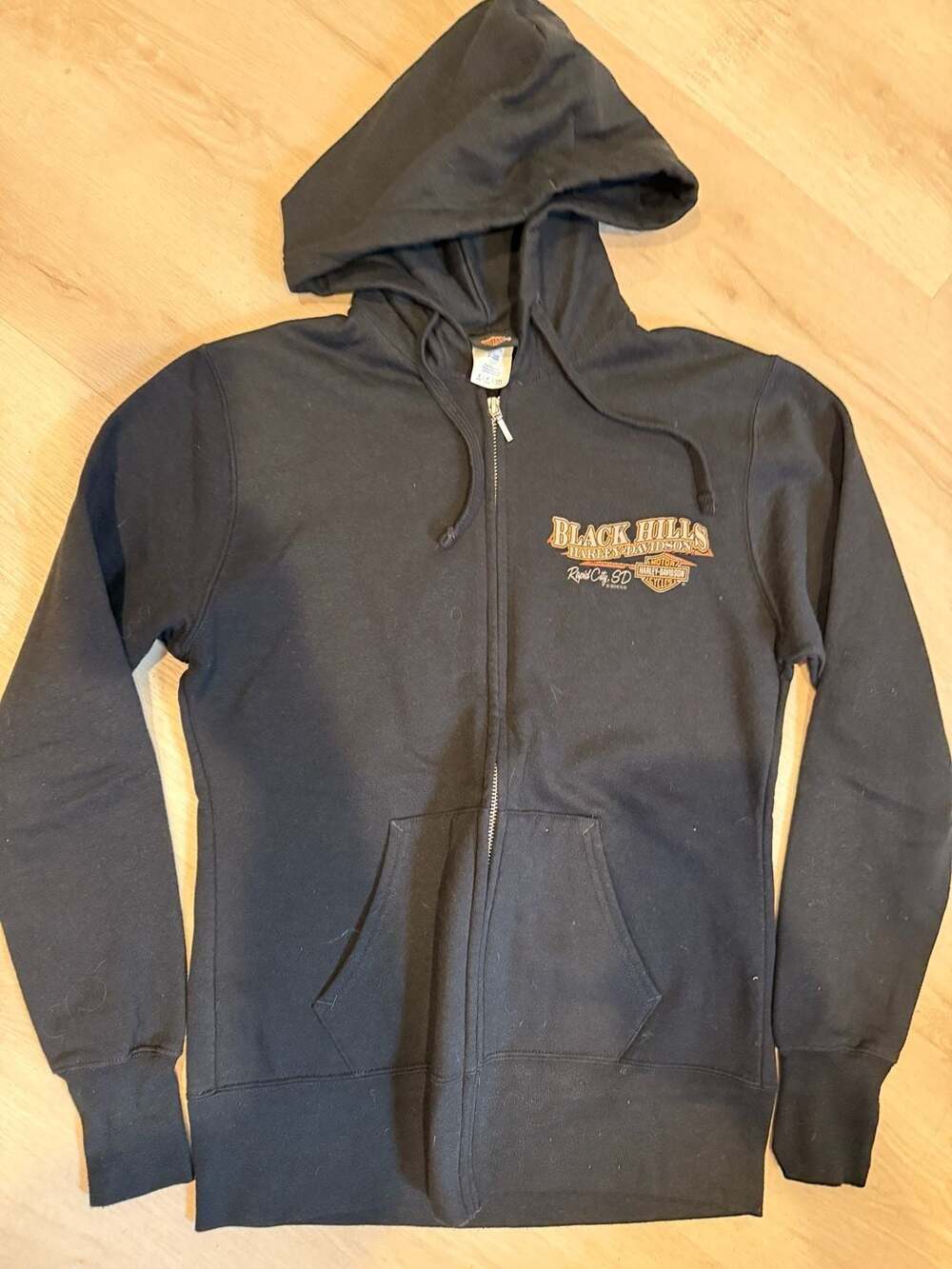 Harley-Davidson Black Hills Zip-Up Hoodie Size S Black